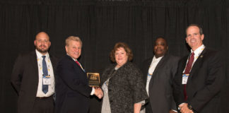 John Rossiter, Security Administrator, Security and Exchange Commission, Michael Madsen, AST Publisher presenting an award, Janet White, Education Program Director, U.S. Office of Personnel Management; Kevin McCombs, Security Specialist, U.S. Office of Personnel Management; and Reid Hilliard, of the Department of Justice