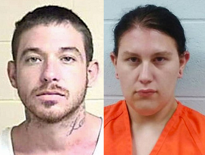 Two suspects, Seth Brandon Spangler, 31, (left), and Samantha Roof, 22, were arrested. Spangler is believed to have been the gunman and Roof is believed to be an accomplice. (Images courtesy of the Georgia Department of Corrections)