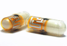 The ID-Cap is a standard hard gelatin or HPMC capsule with an embedded ingestible wireless sensor – the ID-Tag™. Each time an ID-Cap is swallowed, the ID-Tag uses etectRx’s proprietary communications technology to transmit a very low power digital message from within the patient’s stomach. (Image courtesy of eTectRx)