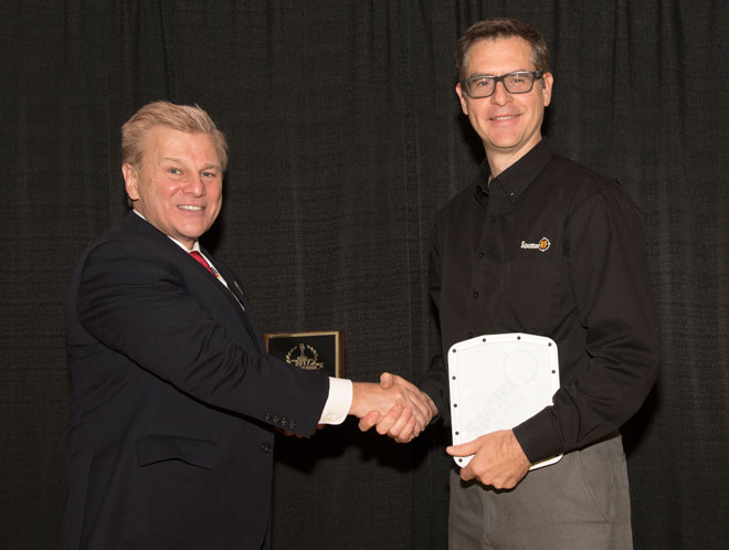 Logan Harris, SpotterRF CEO, (at right), joined over 100 professionals gathered from across North America and the Middle East to be honored from disciplines across the Security Industry in their respective fields at the 2017 ‘ASTORS’ Homeland Awards Presentation Luncheon at ISC East. Also pictured, Mike Madsen, AST Publisher.