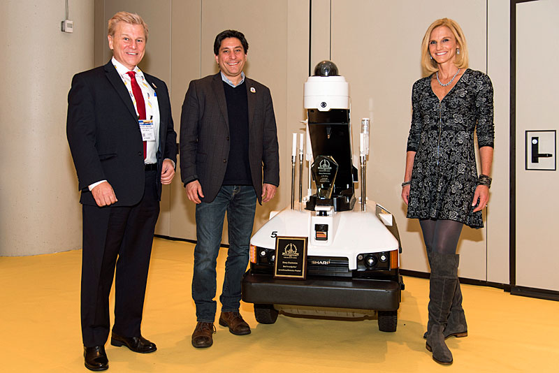 Michael Madsen, AST Publisher, Cliff Quiroga, Vice President for Sharp Robotics Business Development and the team’s Director of Marketing, Alice DiSanto