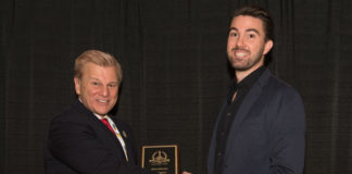 Troy Estes, Attivo Networks Marketing Program Manager, (at right), joined over 100 professionals gathered from across North America and the Middle East to be honored from disciplines across the Security Industry in their respective fields at the 2017 ‘ASTORS’ Homeland Awards Presentation Luncheon at ISC East. Also pictured, Mike Madsen, AST Publisher.