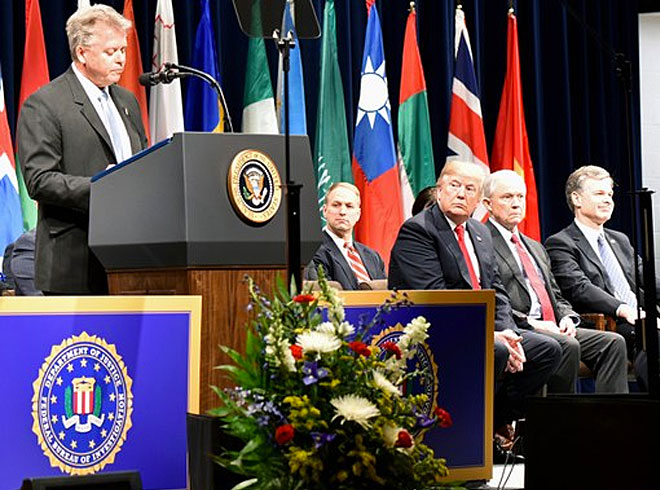 “It is an honor to join you today and to stand with the incredible men and women of law enforcement,” said President Donald J. Trump at the 270th session of the FBI National Academy.