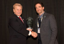 Michael Madsen, AST Pubisher, presenting Steve Reinharz, President and CEO, Robotic Assistance Devices with the 2017 'ASTORS' Excellence in Homeland Security Award at ISC East.