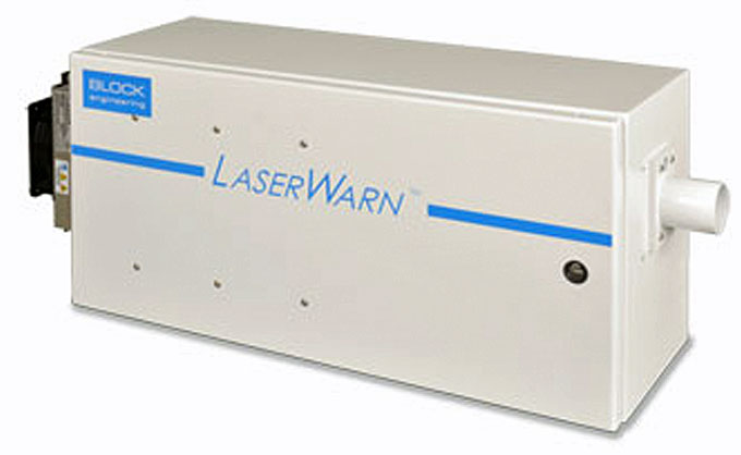 Block Engineering's LaserWarn is an open path gas detection system based on patented quantum cascade laser technology. LaserWarn detects chemical threats, leaks, and fugitive emissions over a coverage area of thousands of square feet, and can be used in both indoor and outdoor applications.