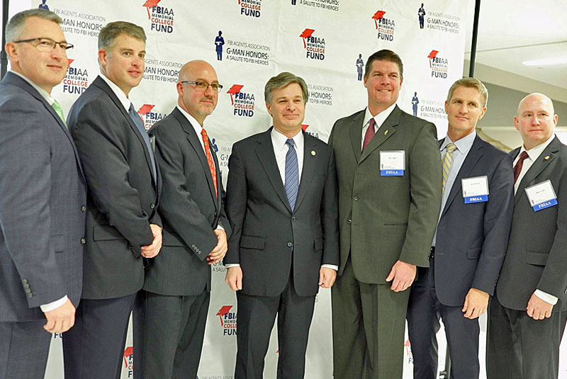 FBI Director Christopher Wray, with the FBIAA Board at the Annual 2017 ‘G-Man Honors’ Charity Event