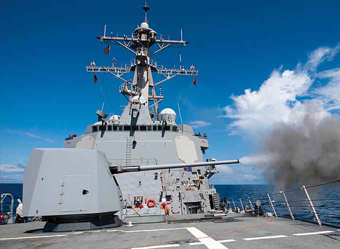 BAE Systems to deliver four additional Modernized Mk 45 Naval Guns under a new $46.8M contract from the U.S. Navy. (Image courtesy of the U.S. Navy)