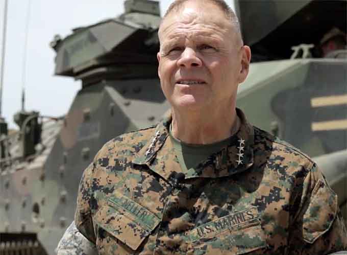 "Think back to before you came into the Marine Corps," Neller says. "At some point you saw or met a Marine and you thought, 'do I have what it takes to be one of them?'" Commandant of the Marine Corps Gen. Robert B. Neller