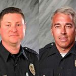 Officers Eric Joering and Anthony Morelli were fatally shot answering a 911 hangup call in Ohio on Saturday (Image courtesy of the Westerville Police Department and YouTube)