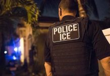 U.S. Immigration and Customs Enforcement (ICE) Enforcement and Removal Operations (ERO) officers arrest a criminal alien in south Florida as part of a regional law enforcement operation last week. (Image courtesy of ICE)