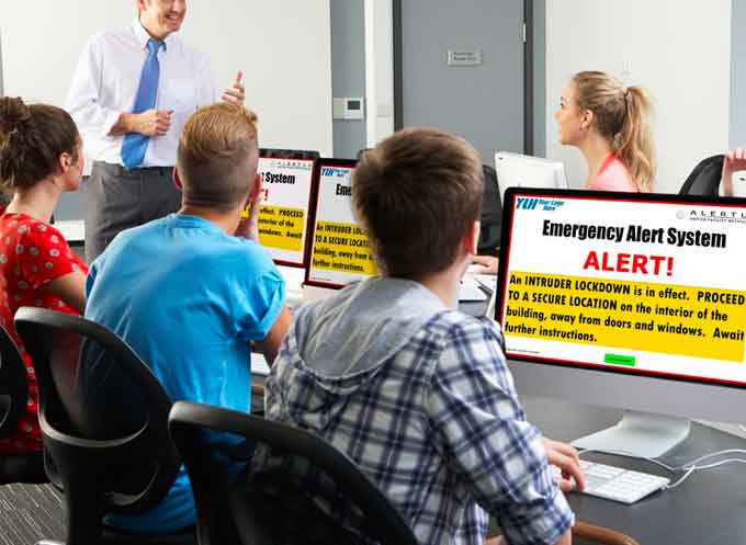 When an emergency strikes, it is critical that no matter where they are in your organization, everyone receives potentially life-saving notifications quickly and clearly. The Alertus Emergency Mass Notification System is a powerful and flexible solution that seamlessly integrates with and sends potentially life-saving alerts across your organization’s existing infrastructure and technology, including desktop computers, PA systems, VoIP phones, digital signage, mobile devices, fire panels, and more.