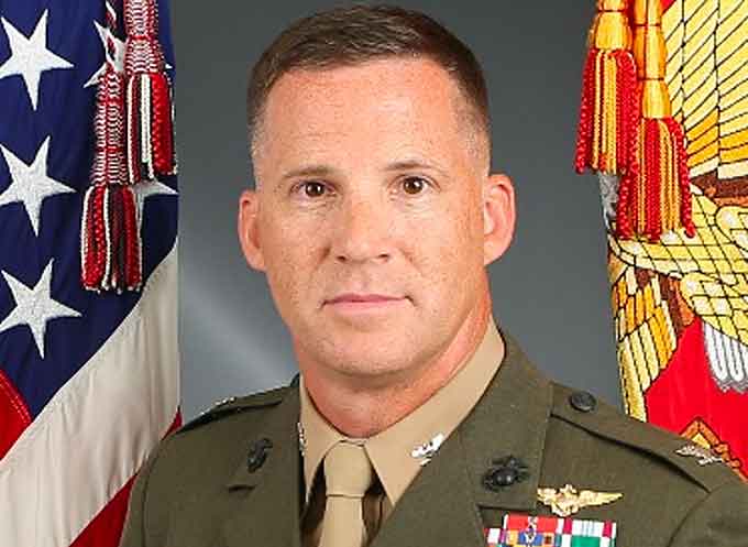 Col. Craig Leflore, commanding officer of Marine Aircraft Group 16