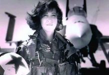 This is Tammie Jo Shults from the early 1990s. As one of the first female fighter pilots in the U.S. military, Tammie Jo Shults, is no stranger to displaying 'nerves of steel." Cool, calm and deliberate, Shults brought her twin-engine Boeing 737 in for an emergency landing after the Southwest jet apparently blew an engine on a flight Tuesday from New York's LaGuardia airport to Dallas. Then she walked the aisles to check on each passenger personally, according to WPVI-TV. (Courtesy of Linda-Maloney, author of ‘Military Fly Moms’)