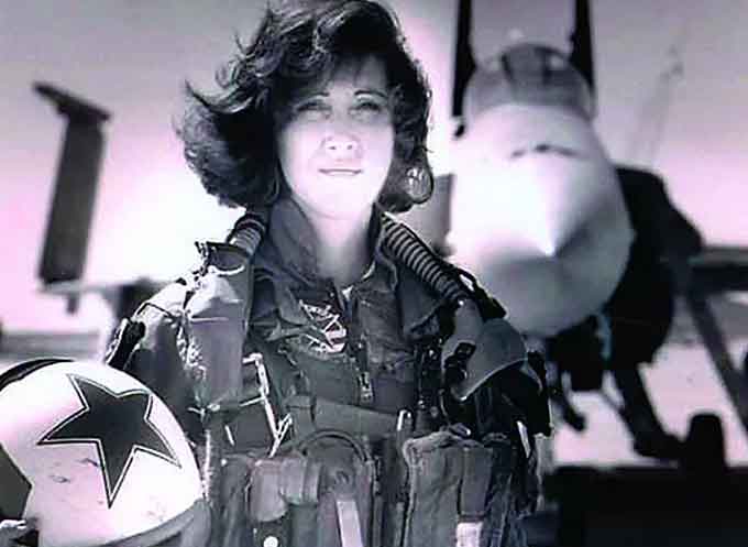 This is Tammie Jo Shults from the early 1990s. As one of the first female fighter pilots in the U.S. military, Tammie Jo Shults, is no stranger to displaying 'nerves of steel.