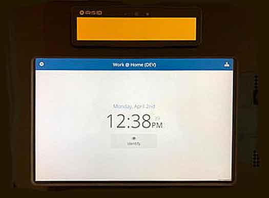 The SimplyWork time clocks with Iris authentication by Iris ID