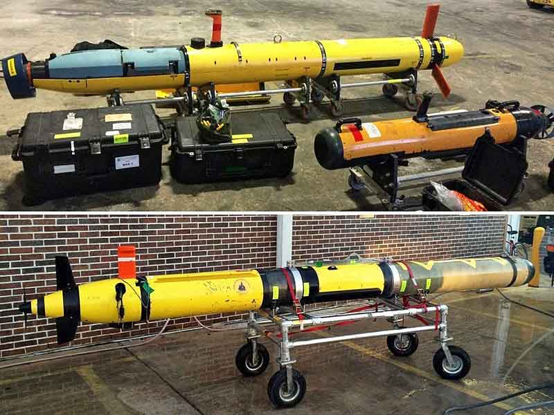 Shown here, several of the UUVs used during the four-day sea trial demonstration (Courtesy of DSIT)