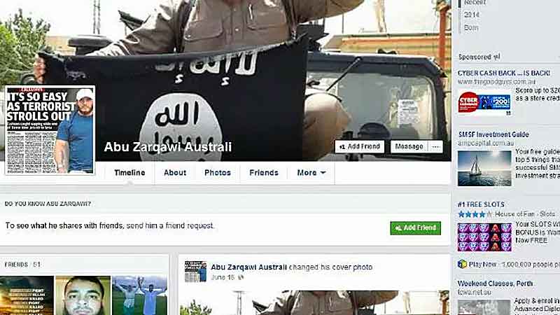 Image taken from a Facebook account set up by Australian terrorist Khaled Sharrouf. (Courtesy of Facebook)