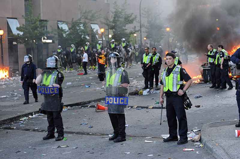 POLICE DURING THE 2011 VANCOUVER RIOT.