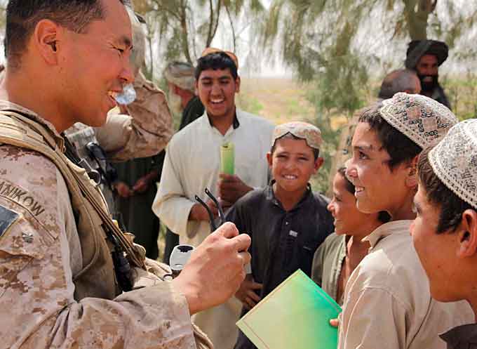 Maj. George Anikow in Afghanistan in 2009. Mr. Anikow, the husband of an American Embassy employee in the Philippines, was killed in a fight in Manila in late 2012. (Courtesy of Sgt. Pete Thibodeau, United States Marine Corps)