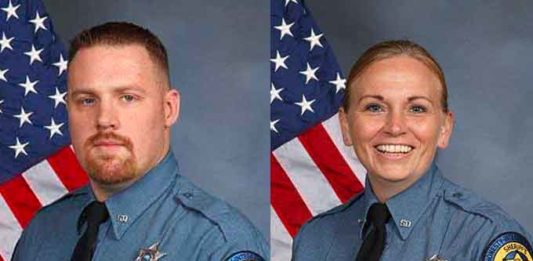 Wyandotte County Sheriff's Deputies Patrick Rohrer, 35, and Theresa King, 44, died from gunshot wounds after a shooting Friday morning outside the county courthouse annex. (Courtesy of the Wyandotte County Sheriff's Department)