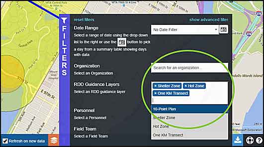 A 10-Point Monitoring Plan layer can be added into RadResponder, allowing first responders to visualize the suggested points for monitoring on a map.