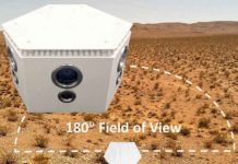 The VisionView 180 camera next-generation outdoor security camera combines three EO CCTV imagers and three thermal imagers into a single ruggedized housing, providing 180-degree coverage for both day and night operation.