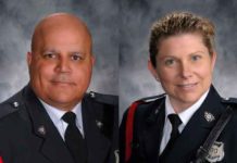 Robb Costello and Sara Burns were identified as the two officers killed in a shooting on Friday, August 10, 2018.  (Courtesy of the Fredericton Police Department)