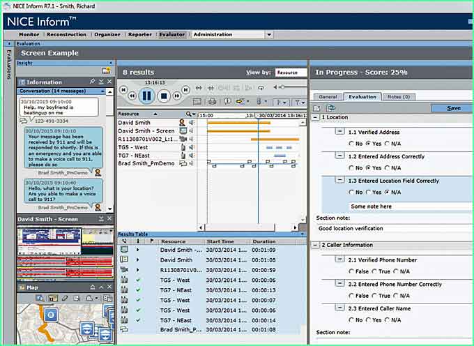 NICE Inform is a suite of modular applications for incident information management that can run over traditional and IP-based networks. It records multimedia interactions between the public, emergency centers and first responders. All captured incident information is then synchronized and put it into context to help you improve investigations, policy compliance and employee performance.