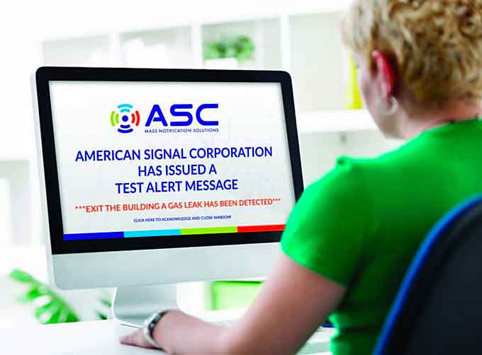 American Signal Corporation (ASC) answers the call for preparedness with their ASC AWARE notification system, ensuring any internet-enabled device connected to your server is ready to receive notice of a threat if or when one arises.