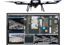 PureTech Systems’ dispatch-drone-to-alarm feature, pictured here with 'The Perimeter' drone from Skyfront, provides for automated dispatch of a surveillance drone to an alarm location with subsequent remote target detection and tracking.