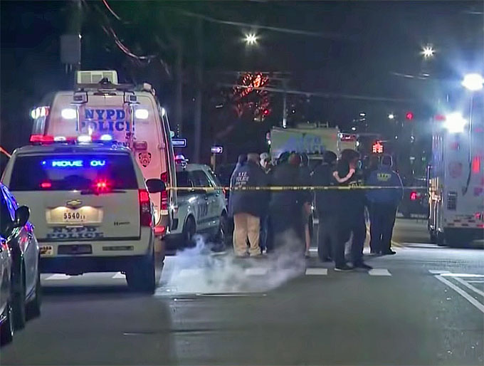 An FBI agent was shot in the shoulder in a drive-by shooting in Brooklyn, the NYPD said Saturday.