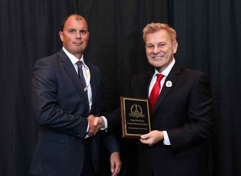 Joseph D'Ascoli, Vice President of Special Operations at Global Elite Group, accepts a 2018 ‘ASTORS’ Homeland Security Award at ISC East