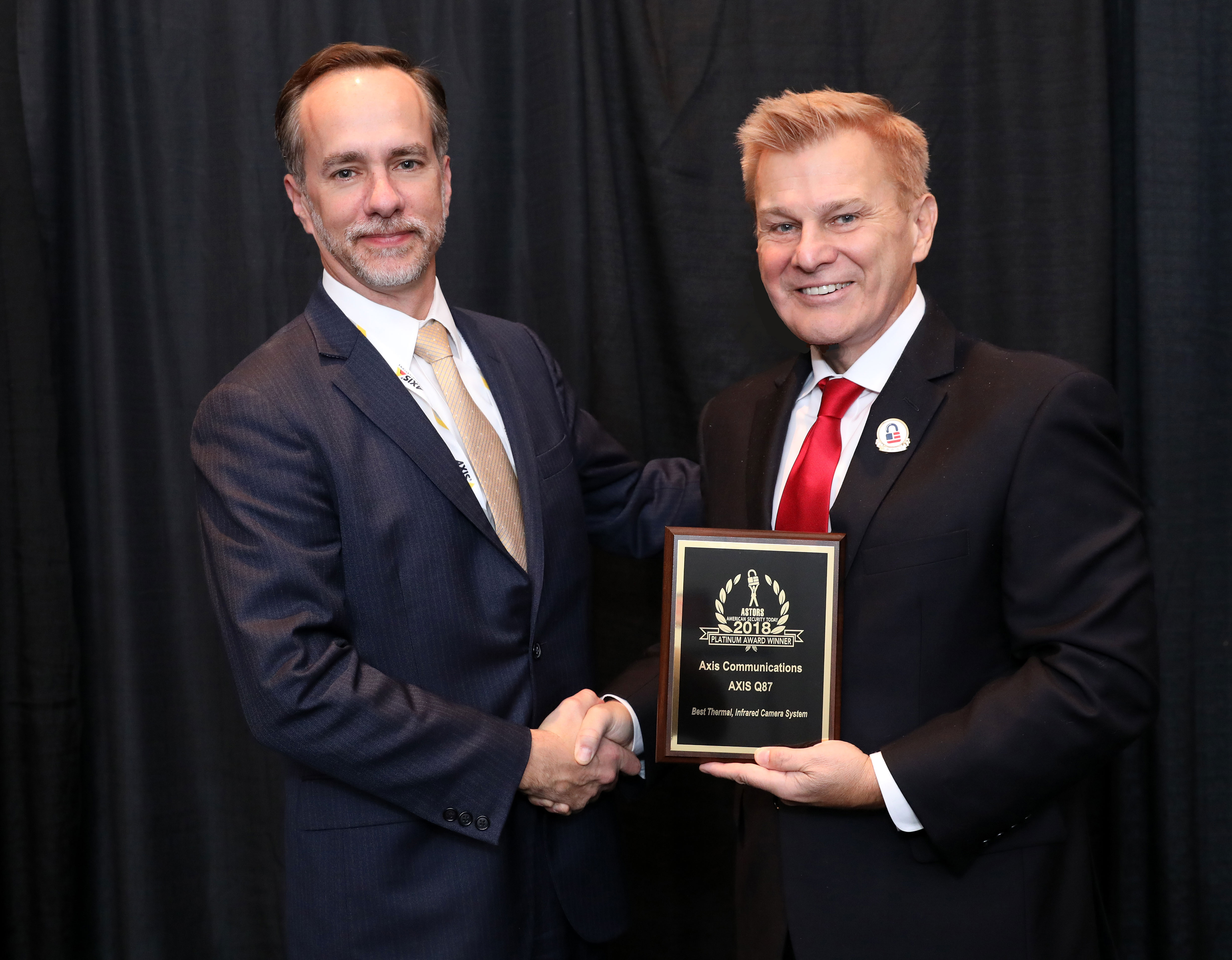 James Marcella, Director of Industry Associations, Axis Communications, accepting a 2018 ‘ASTORS’ Award at ISC East