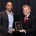 Derek Peterson, CEO, accepting the company's 2018 'ASTORS' Award at ISC East
