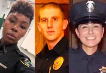 Shreveport Police Officer Chatéri Payne, (left to right), Salt River Police Officer Clayton Townsend, and Davis Police Officer Natalie Corona Davis, three of five US Law Enforcement Officers Killed Since Jan 1.