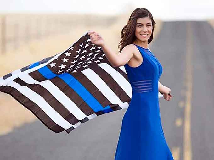 Natalie Corona first joined the Davis Police Department in 2016 as a volunteer, part-time community service officer, graduated from the Sacramento Police Department Academy over the summer then completed a six-month field training just before Christmas. (Courtesy of Twitter and YouTube)