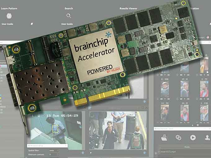 BrainChip Accelerator is an 8-lane, PCI-Express add-in card that increases the speed and accuracy of the object recognition function of BrainChip Studio software by up to six times.