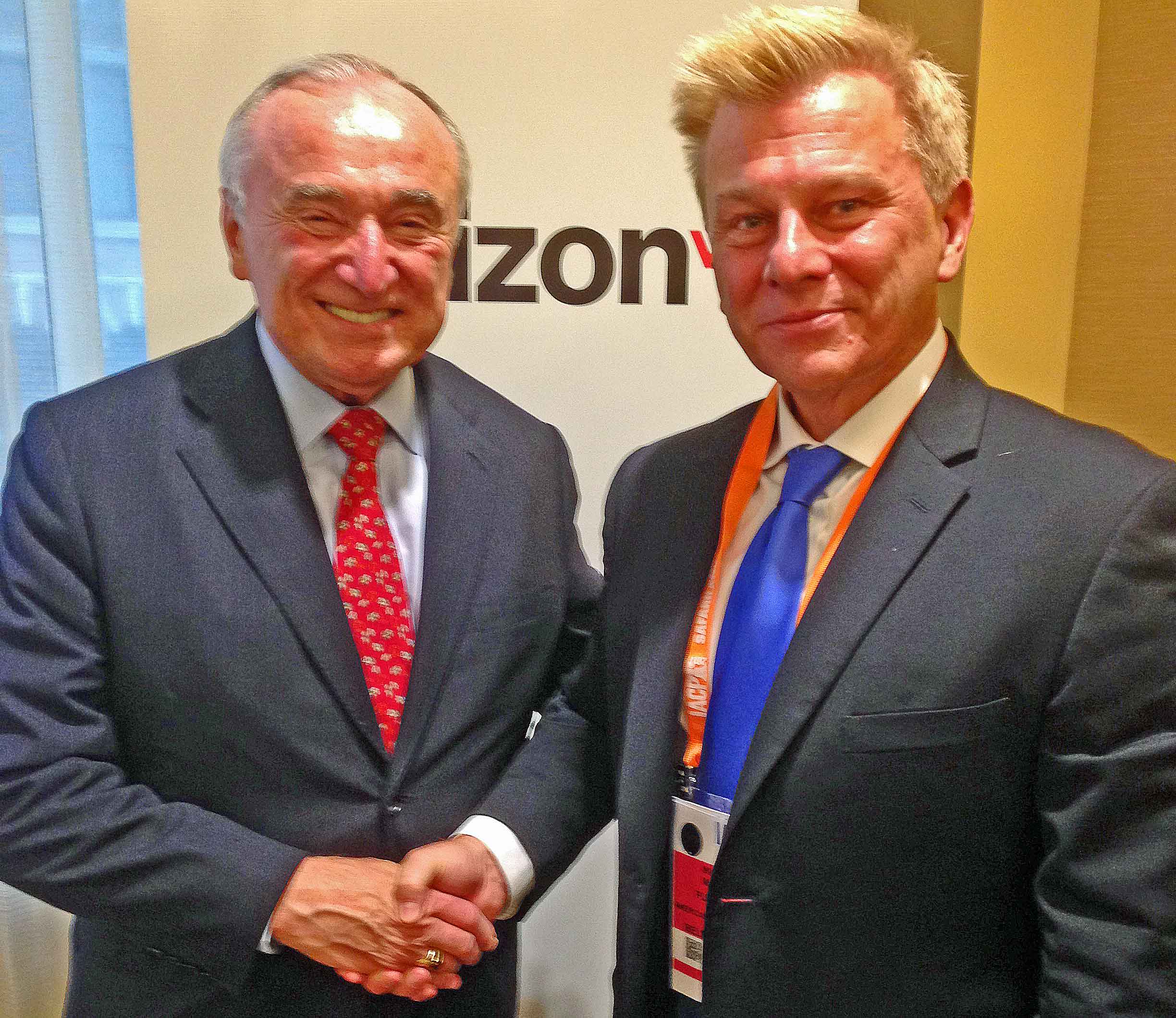 Former NYPD and LAPD Commissioner Bill Bratton with Mike Madsen, AST Publisher (at IACP)