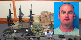 Federal agents found 15 firearms and over 1,000 rounds of ammunition when Christopher Paul Hasson was arrested. (Courtesy of the U.S. Attorney’s Office in Maryland and Twitter)