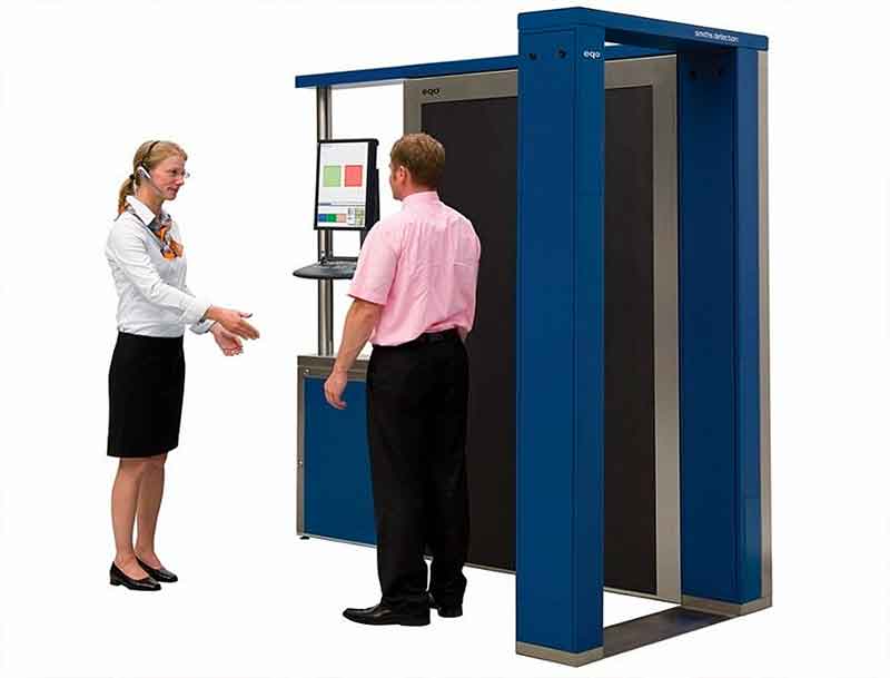 Smiths Detection eqo uses a flat-panel millimeter-wave technology to detect concealed contraband/objects location by displaying a marker on a mannequin representation of the person being screened. eqo operates within a minimal footprint and can be easily integrated into any current checkpoint configuration.