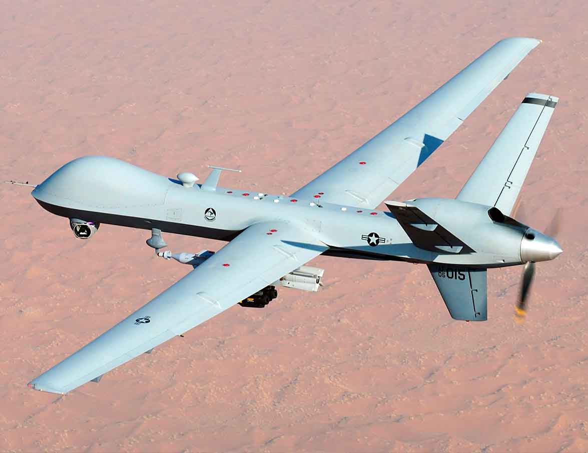 The documents Hale allegedly leaked to the reporter related to a terrorist watch list and drone strikes overseas. Pictured here, an MQ-9 Reaper unmanned aerial vehicle flies a combat mission over southern Afghanistan (Courtesy of Wikipedia)