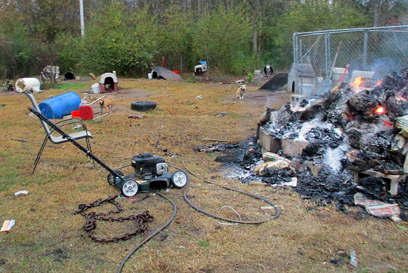 A yard belonging to a member of a suspected dogfighting ring in South Carolina in 2017. (Courtesy of the Federal Bureau of Investigation)