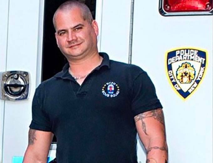 Luis Alvarez, signed up for the Marines Corps when he was 18, went on to join the NYPD in 1990 and became a highly decorated officer, working undercover and on the bomb squad. (Courtesy of Twitter)