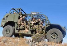 The Flyer ISV is a lightweight all-terrain vehicle designed to carry a nine-member squad and associated equipment. (Courtesy of Flyer Defense)
