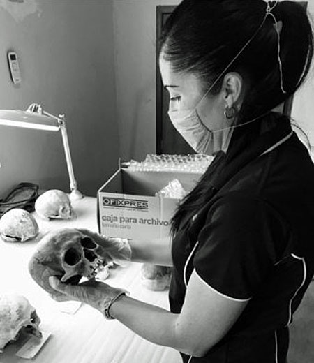 Alyson Wilson was in Mexico in January to help classify Mayan-era skeletal remains (Courtesy of Alyson Wilson)