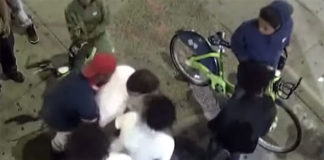 Disturbing videos showing what appear to be groups of black men beating white males mob-style attacks in Minneapolis, which police say were ‘vulnerable’ victims targeted & brutally beaten for valuables such as cellphones, and do not qualify as hate crimes because the attackers didn’t target their victims for class or race. Rather, they were targeted because they were “impaired” or “compromised.” (Courtesy of YouTube)