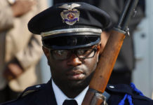 U.S. Army Veteran and Tuscaloosa (AL), Police Officer Dornell Cousette, 40, was shot and killed Monday after a shootout with a suspect who authorities said ran into a home and opened fire. Officer Cousette is a US Army Veteran, and leaves behind two daughters and a fiance. (Courtesy of Tuscaloosa Police)