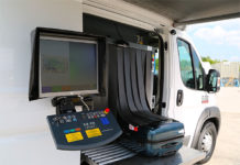 The Smiths Detection ScanVan 100100 PRO is a vehicle mounted X-ray inspection designed to enhance security operations by allowing organizations to deploy a temporary checkpoint in less than 5 minutes.