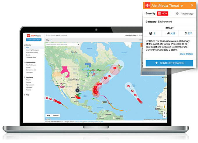 AlertMedia now integrates threat monitoring directly into its industry-leading emergency communication software.