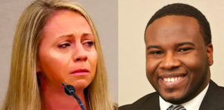 Prosecutors said Botham Jean, 26 (at right), was watching television and eating ice cream in his living room when Amber Guyger, 31 (at left), a former Dallas Police Officer, burst inside, likely scaring him. The trajectory of the bullet showed that he was either getting up from his couch or cowering when Guyger fired her service weapon.